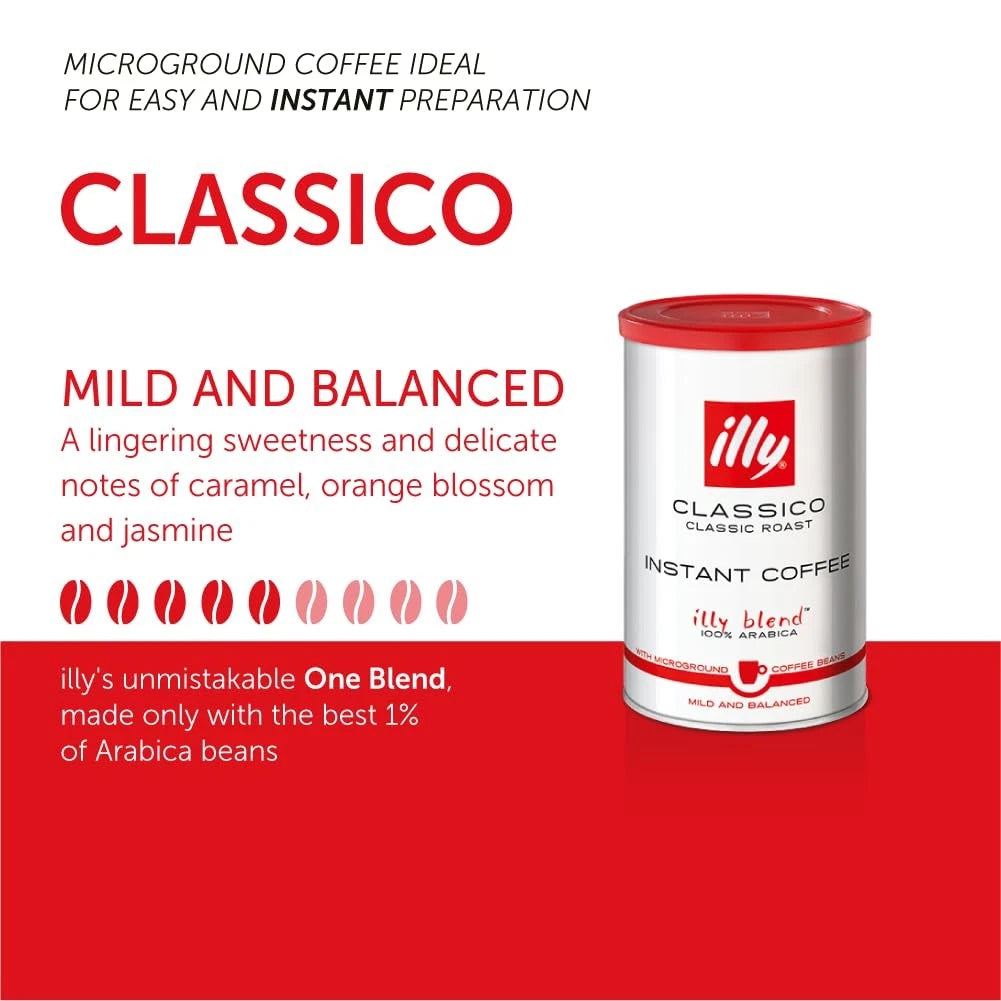 illy Instant Coffee- 100% Arabica Coffee – Classico 95g